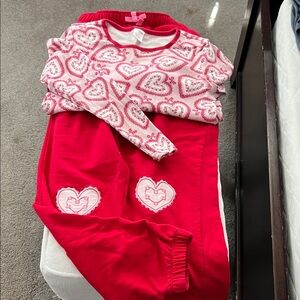 Gymboree Pink and Red Heart Set